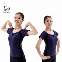 Chen Ting Collared Straight Pendulum Short Sleeve Female Adult Sashimi Dance Performance Rehearswear Square Dance Costume