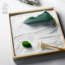 Day Style Zen fake Mountain micro-landscape micro-landscape ceramic withered landscape Landscape Pendulum pen holder Tea mat table Sharpan Ideas