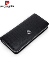 Pilkadan handbag mens leather casual fashion long zipper mens wallet clutch bag first layer cowhide clutch bag