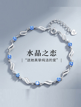 999 Pure Silver Bracelet Women Ins Small Crowddesign Light Lavish Bracelet Handmade Jewelry Birthday Gift Zircons