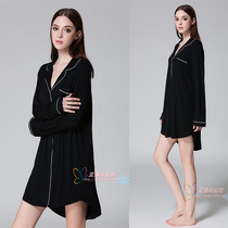 Sexy Nightdress Womens Pajamas Modal Shirt Long Sleeve Cotton Finished Plus Size Home Clothes Can be worn outside