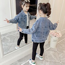 Girl Denim Jacket 2020 new Korean version trendy autumn clothing CUHK Tong Yang Gas Spring and Autumn Season Child Jacket Children Jacket