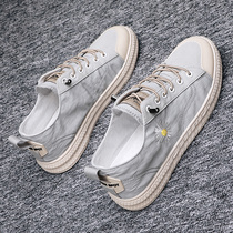 2021 new spring mens shoes versatile trend canvas casual flat shoes breathable thin section deodorant cloth shoes tide shoes