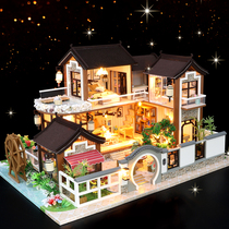 Music box Music box Chinese style ancient town retro wooden handmade diy wedding creative girl birthday gift