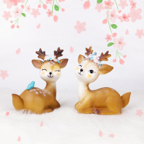 Christmas Swing Piece Car Interior Accessories Small Plum Blossom Deer Swing Piece Car Swing Piece Creative Zakka Cake Decoration
