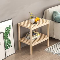 ins bedside table Nordic bedroom bedside shelf Net Red Row skeleton solid wood rectangular rental bedroom renovation