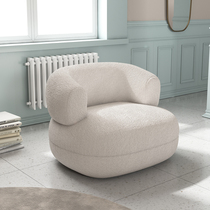 Nordic small apartment net Red Balcony single sofa Living room Fabric sofa Bedroom Home leisure single small sofa