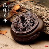 Antique large copper aromatherapy furnace Longfeng Xuande furnace household sandalwood stove indoor tea incense burner pan incense burner