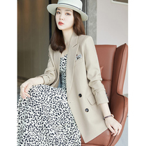 Almond suit coat female spring and autumn 2022 new style casual design sensation niche high - level suit coat
