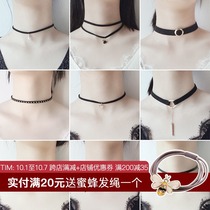 Korean version of neck chain neck jewelry chocker collar female choker black lace neck chain neckband Korean necklace