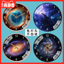 Net celebrity Nordic watch Living room bedroom ultra-silent starry sky Space galaxy Fantasy fashion home fashion wall clock