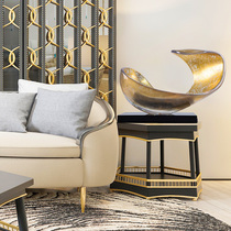 Blessing abstract sculpture Hotel ornaments Soft assembly decoration Electroplating artwork Entrance hall Corridor aisle Light luxury gold