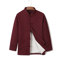 New middle-aged old daddy dress in the winter coat of Chinese wind fatty plus loose plus thickening cotton clothes