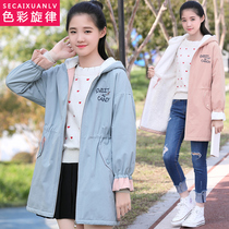 Color melody Student autumn and winter cotton coat velvet Junior high school student cotton windbreaker Girl coat High school student clothes thicken