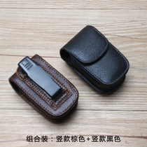 Belt reading glasses box leather case Anti-pressure glasses hanging waist old light portable male folding reading glasses can be hung leather