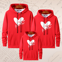 Parent-child clothing spring and autumn 2019 new trendy mother and son mother and daughter clothing love hooded hoodie a family of three and four sweaters