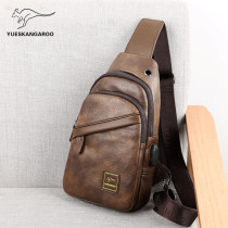 Yuesen kangaroo chest bag mens fashion casual shoulder bag crossbody bag mens double back oblique shoulder bag tide brand