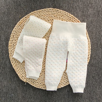Baby high waist belly pants autumn and winter baby autumn pants cotton open file single warm pants newborn pants open crotch pants