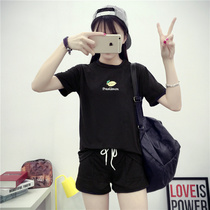 Sports Leisure set two-piece set 2019 new summer fashion Korean version of loose short sleeve student super fire running suit