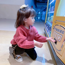 Fall in love with beautiful girl knitwear 2020 new autumn winter baby Foreign style retro sweater childrens parent-child dress Z