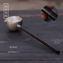 Leisure Yunya toys handmade hot sale sterling silver old scale rod water spoon hammer pattern tea spoon tea separator Tea bowl tea set zero matching