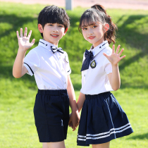 school uniform suit elementary school students summer kindergarten uniform summer short sleeve shirt 2022 new summer children's classwear