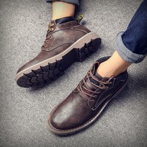 Martin Boots Man 2022 Fall Genuine Leather High Help Mens Shoes Outdoor for Inn Wind Han Edition Locomotive Tooling Boot Tide Shoes