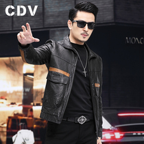 Oil wax sheepskin 2021 Haining leather leather clothing men lapel youth short leather jacket jacket casual trend autumn