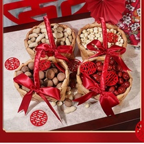 Early birth basket Jujube mold press bed decoration Wedding room decoration portable basket Wedding supplies bed