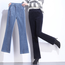  Jingji Liangpin autumn and winter new micro-flared pants corduroy cotton casual pants elastic waist flared pants loose long pants