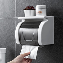 Punch-free roll paper box toilet tissue box toilet paper rack household wall-mounted waterproof tissue rack