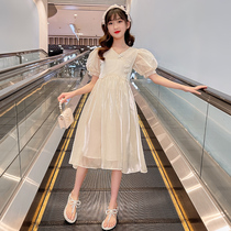 Hanfu girls dress with dress and summer clothes 2022 new foreign air China wind qipao big child skirt children princess dresses summer