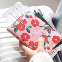 Qing - tsu Korea imports small fresh cute leather short female passport clamp - ticket protective condom