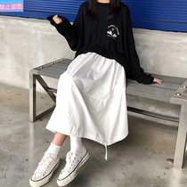 Skirt suitable for short people Winter skirt Vintage ins Small people autumn and winter large size fat mm high waist