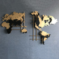Nordic Golden World Map wall decoration Living Room restaurant hotel metal wall hanging background decoration craft pendant