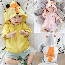 Clearance special 2019 summer baby thin coat 0-1 year old baby cotton sunscreen air-conditioning shirt top 2