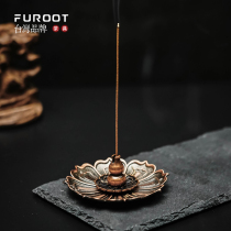 Lotus incense cuttings copper Zen creative agarwood holder incense Wormwood sandalwood line incense base incense burner home tea ceremony