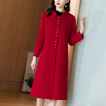 Double-sided tweed coat women 2021 Winter new fashion wool woolen Heben style temperament long woolen coat