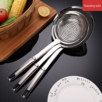 Filtered porous thick Scoop colander stainless steel long spoon oil residue wood handle 304 oil filter Hot Pot Kitchen