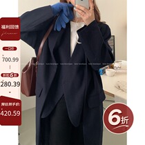 (Flush 6 discount non-quality issue No to no refund) Lune Tibetan blue cashmere Grand coat female autumn winter jacket