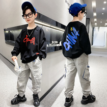 Boys Net red air autumn suit suit 2021 new primary school students handsome National Tide Sports Big Boy bombing Street 12 years old