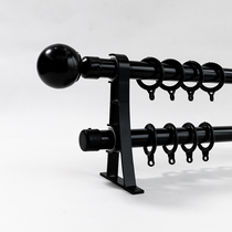 Ambena custom black wrought iron aluminum alloy roman rod Curtain rod single rod double rod mute track straight single double track