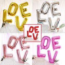 LOVE letter knot wedding wedding wedding room layout dress creative number aluminum film balloon 32 inch gold silver LOVE set