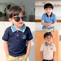 Boy-fitted boy POLO shirt short sleeve T-shirt 2021 Summer New products Children Korean version Leisure pure cotton turtlenecks T-shirt