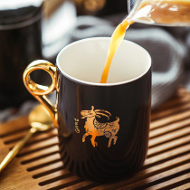 Clear Cabin Pick-up Gold Plated Creative Cartoon Zodiac Zodiac Ceramic Mark Cup Personality Coffee Cup Office Tea Cup