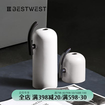 BEST WEST Model House Creative Ceramic Vase Decoration Living Room Soft Decoration European Art Decoration Light Luxury