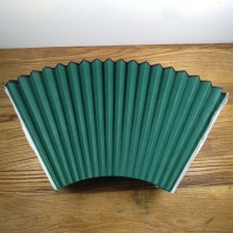 Lake green rice paper fan folding fan blank fan without sprinkling gold plain 9 9 5 inch 18 square 2 0 row mouth fan bone