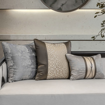 (Full edge) Chinese style pendant stitching sofa pillow light luxury model room waist back jacquard core waist pillow