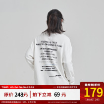 PCLP fuzzy text printing necropolis Tide Cards Loose round collar sleeve Head Long sleeves Male