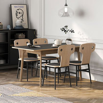 Table and chair combination folding household small family size scalable modern simple and realistic dining table wooden rectangular